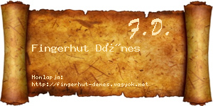 Fingerhut Dénes névjegykártya