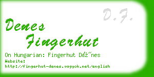 denes fingerhut business card